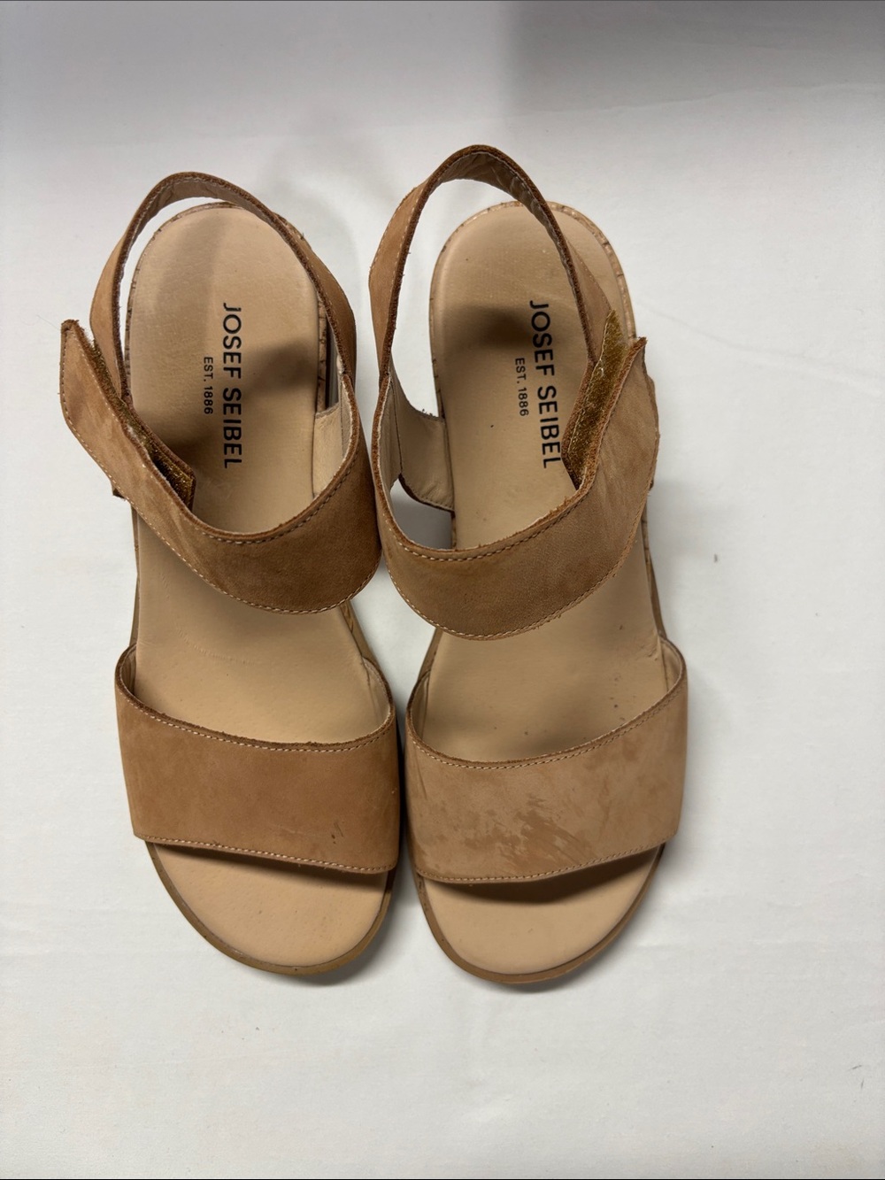 Josef Seibel Casual Tan Suede Slingback Sandals